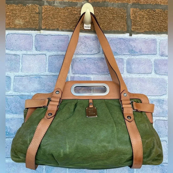L.A.M.B. Handbags - L.A.M.B buttery soft green leather shoulder bag